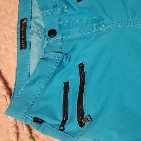 Rock & Republic pants women's size 3 electric blue Banshee lightweight - Picture 6 of 16